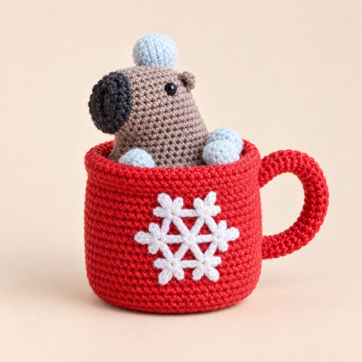 Le capybara de Noël, de face